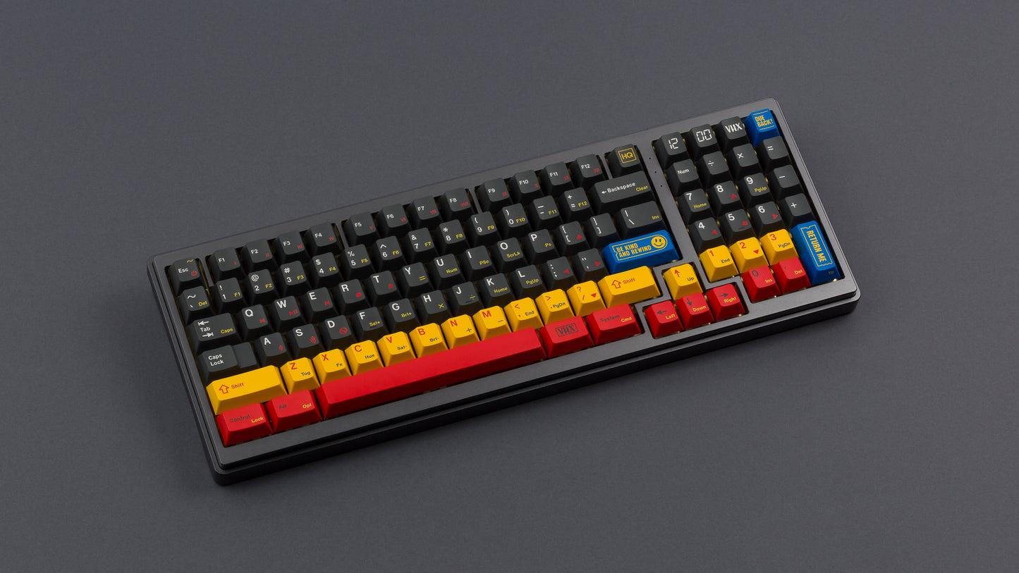 gmk cyl rewind on a full size black keyboard angled